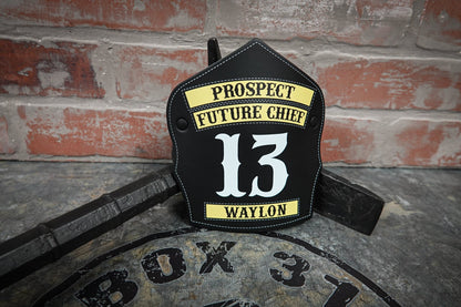 Traditional Panel Shield (2 - 1 Panel) Leather Helmet Front - Box 31 Leatherworks