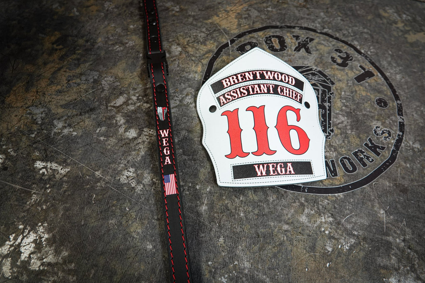 Traditional Panel Shield (2 - 1 Panel) Leather Helmet Front - Box 31 Leatherworks