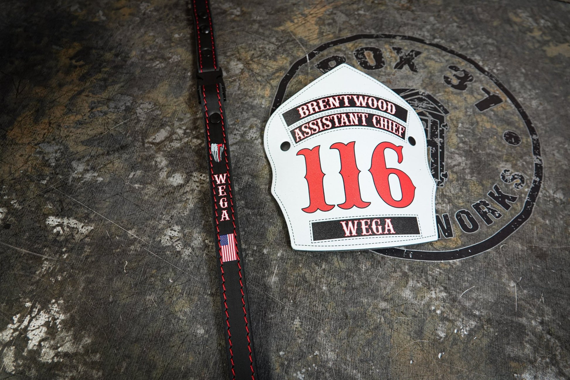 Traditional Panel Shield (2 - 1 Panel) Leather Helmet Front - Box 31 Leatherworks