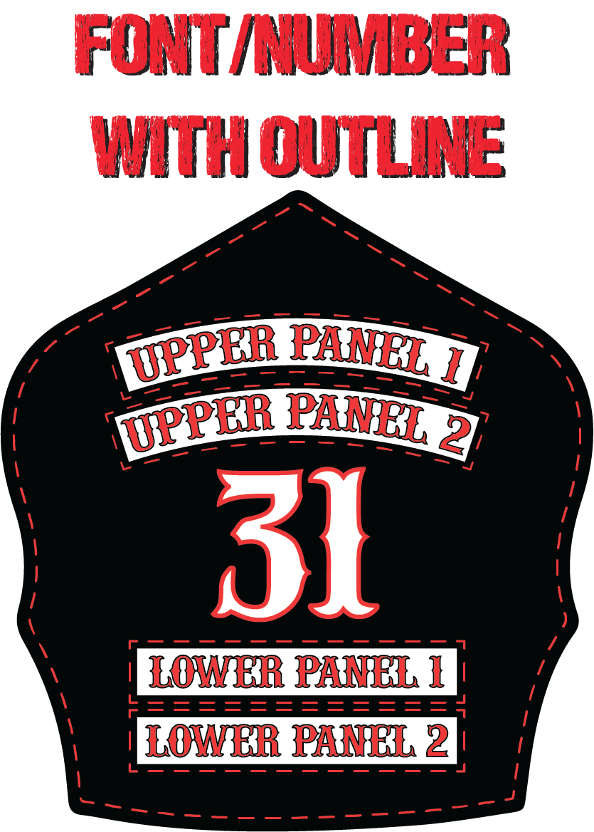 Traditional Panel Shield – Leather Helmet Front (2 - 2 Panel) - Box 31 Leatherworks