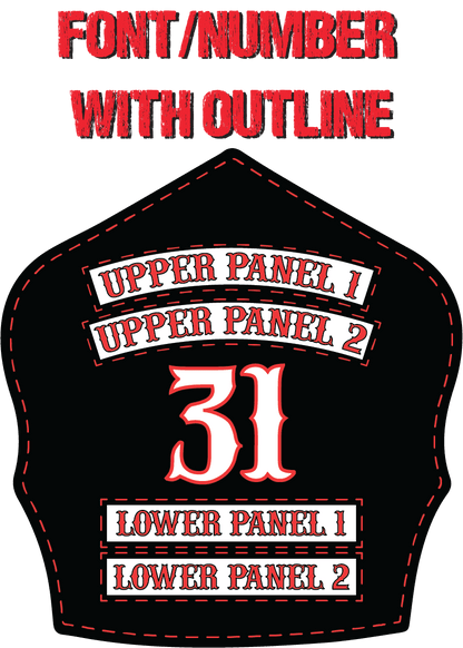 Traditional Panel Shield – Leather Helmet Front (2 - 2 Panel) - Box 31 Leatherworks