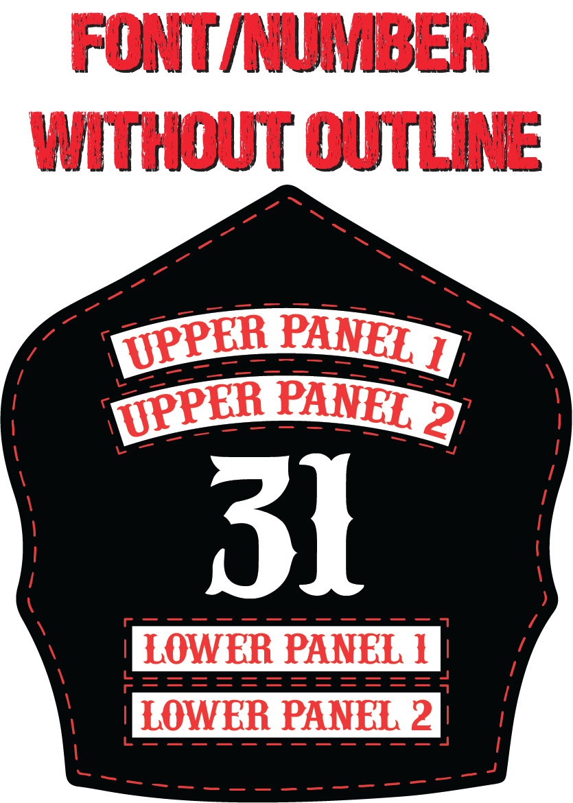 Traditional Panel Shield – Leather Helmet Front (2 - 2 Panel) - Box 31 Leatherworks