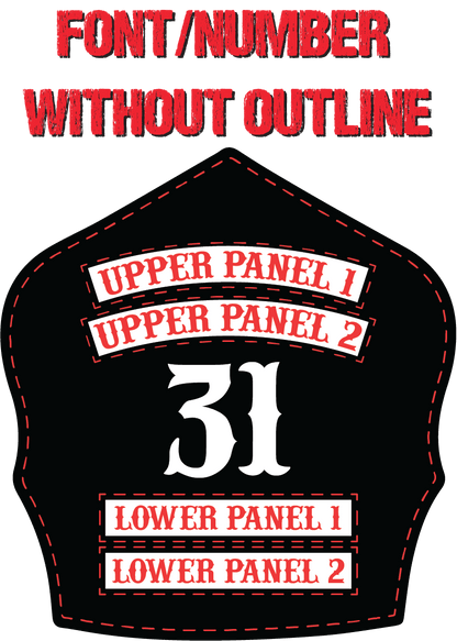 Traditional Panel Shield – Leather Helmet Front (2 - 2 Panel) - Box 31 Leatherworks