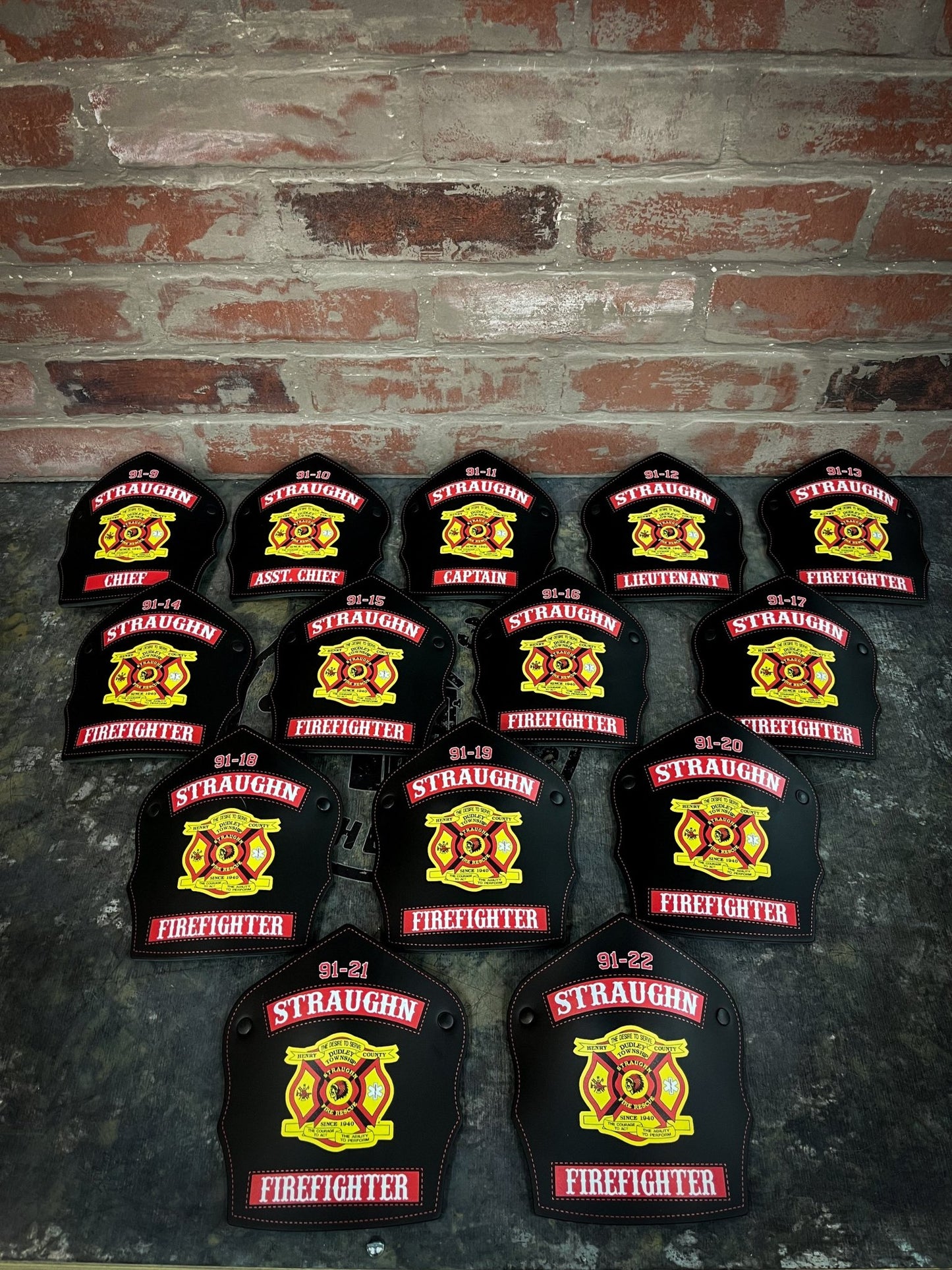 Traditional Shield - Custom Designed Leather Helmet Front - Box 31 Leatherworks