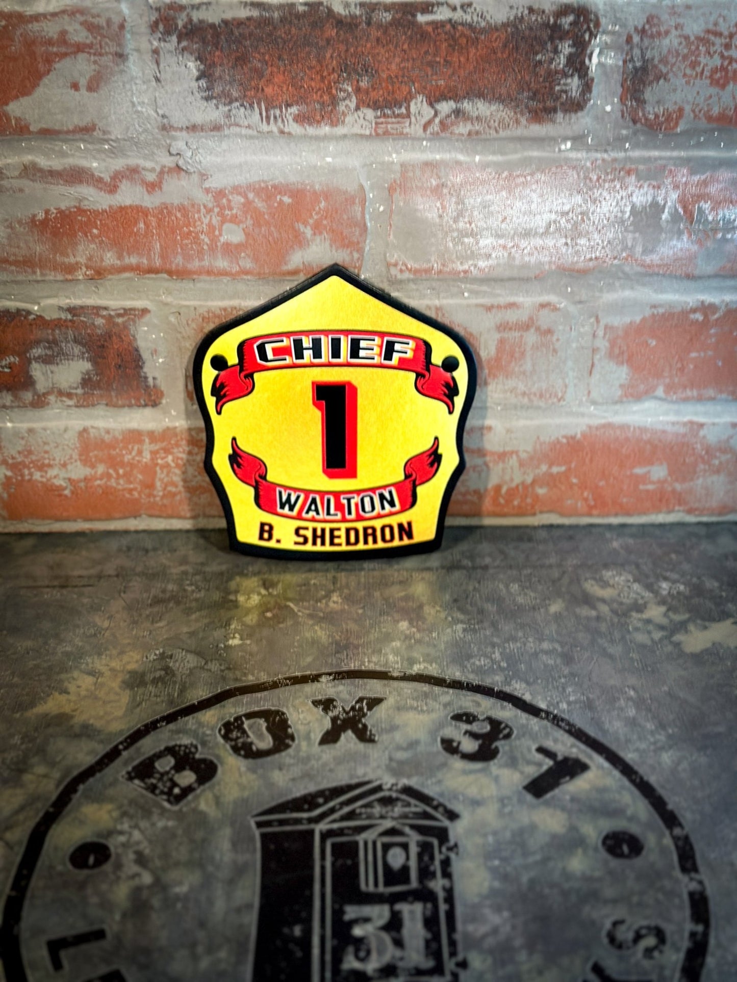 Traditional Shield - Custom Designed Leather Helmet Front - Box 31 Leatherworks