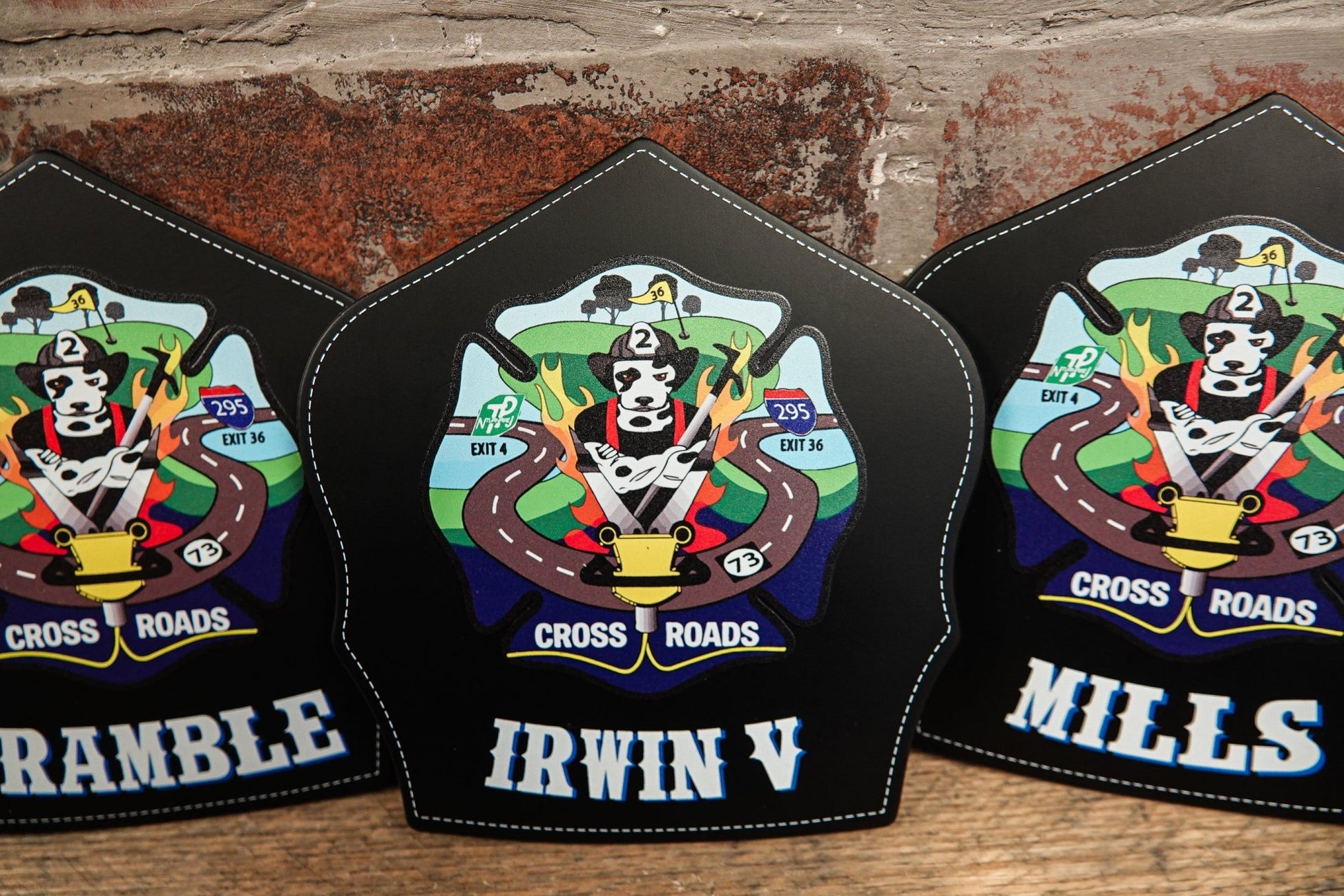 Traditional Shield - Custom Designed Leather Helmet Front - Box 31 Leatherworks