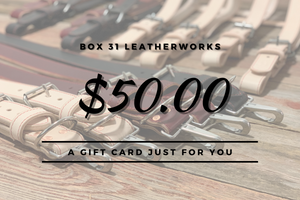 Box 31 Leather $50 Gift Card