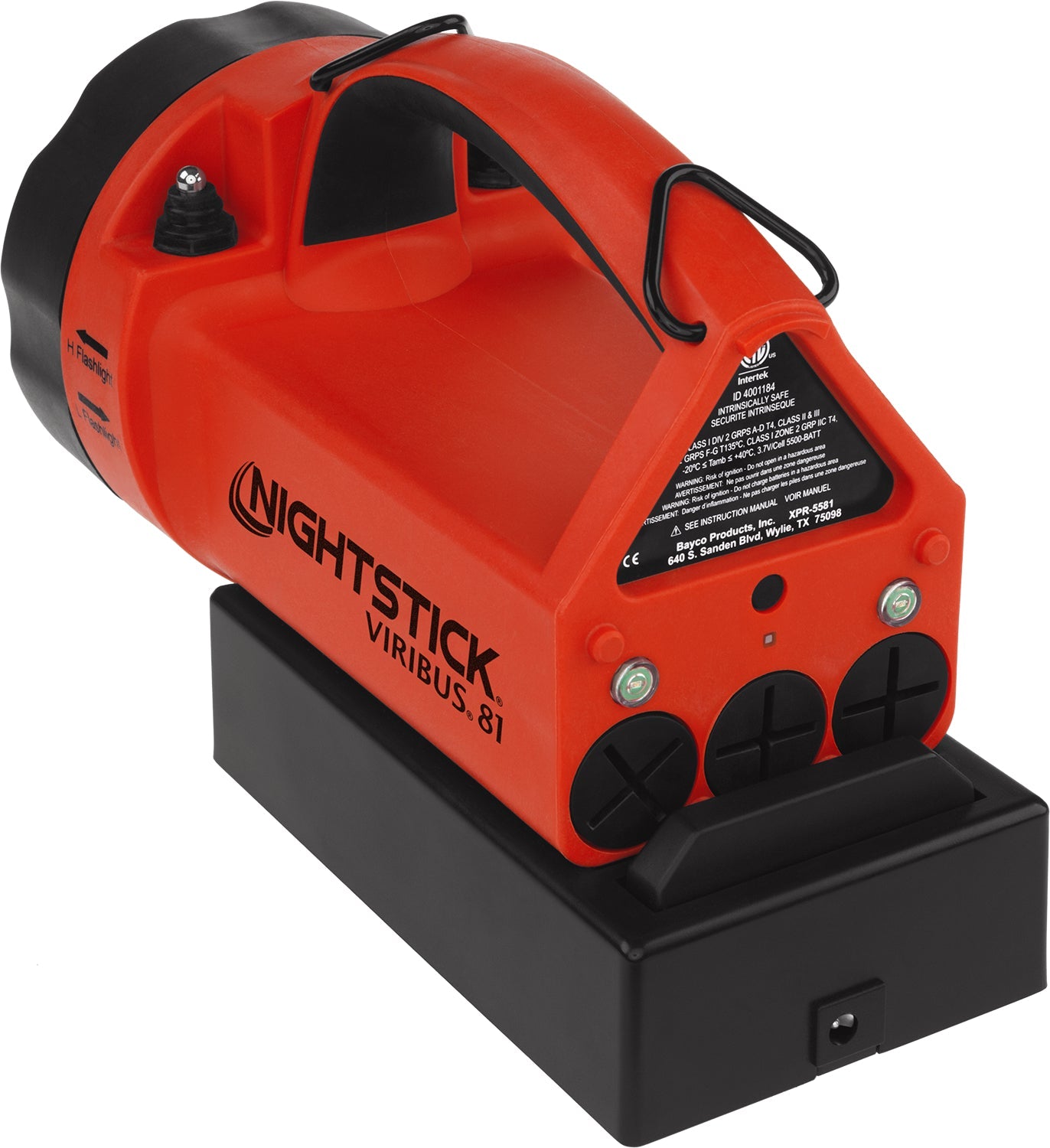 Nightstick XPR - 5581RX VIRIBUS 81 Intrinsically Safe Dual - Light Lantern - Rechargeable - Box 31 Leatherworks